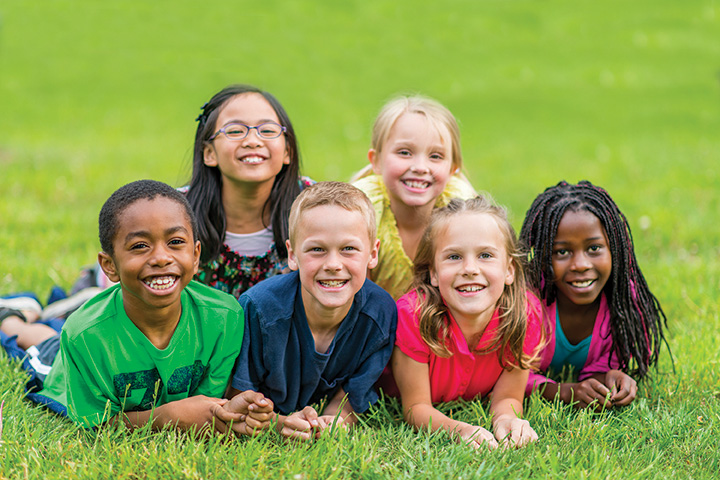 Children facing forward